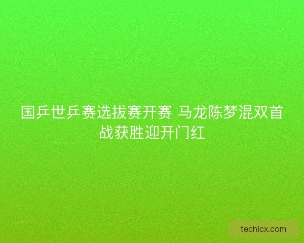 国乒世乒赛选拔赛开赛 马龙陈梦混双首战获胜迎开门红