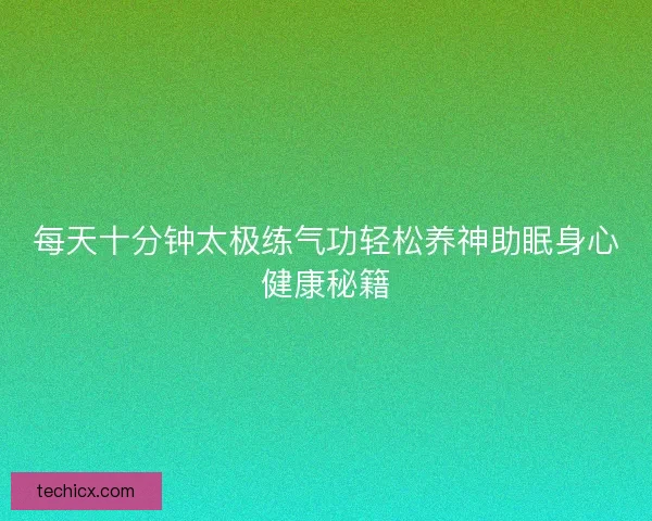 每天十分钟太极练气功轻松养神助眠身心健康秘籍