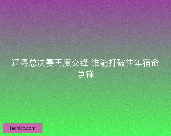 辽粤总决赛再度交锋 谁能打破往年宿命争锋